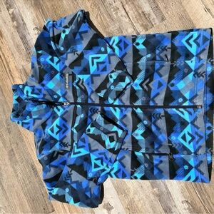 Columbia Blue and Black Patterned Jacket